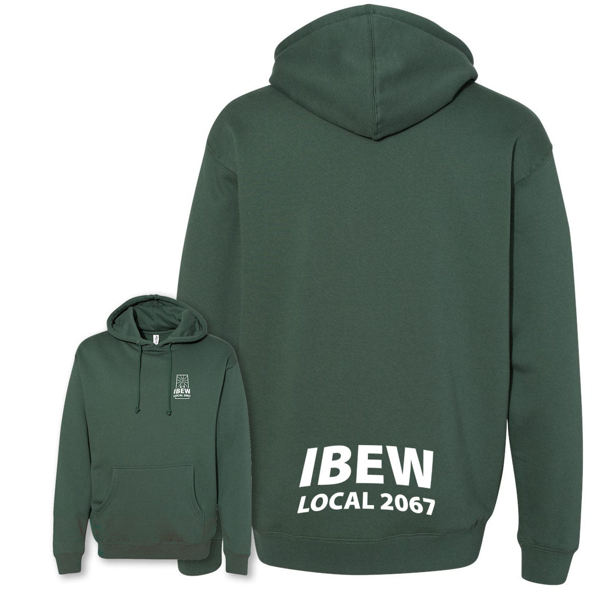 Personalized Heavyweight IBEW Local 2067 Hoodie Alpine Green