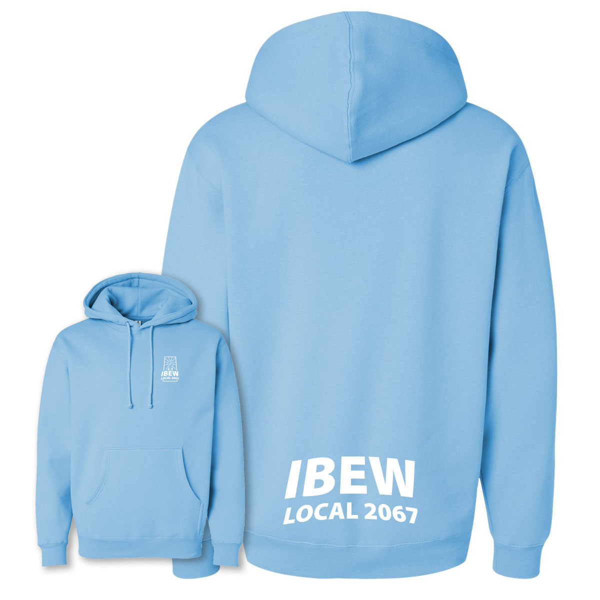 Personalized Heavyweight IBEW Local 2067 Hoodie Aqua Blue