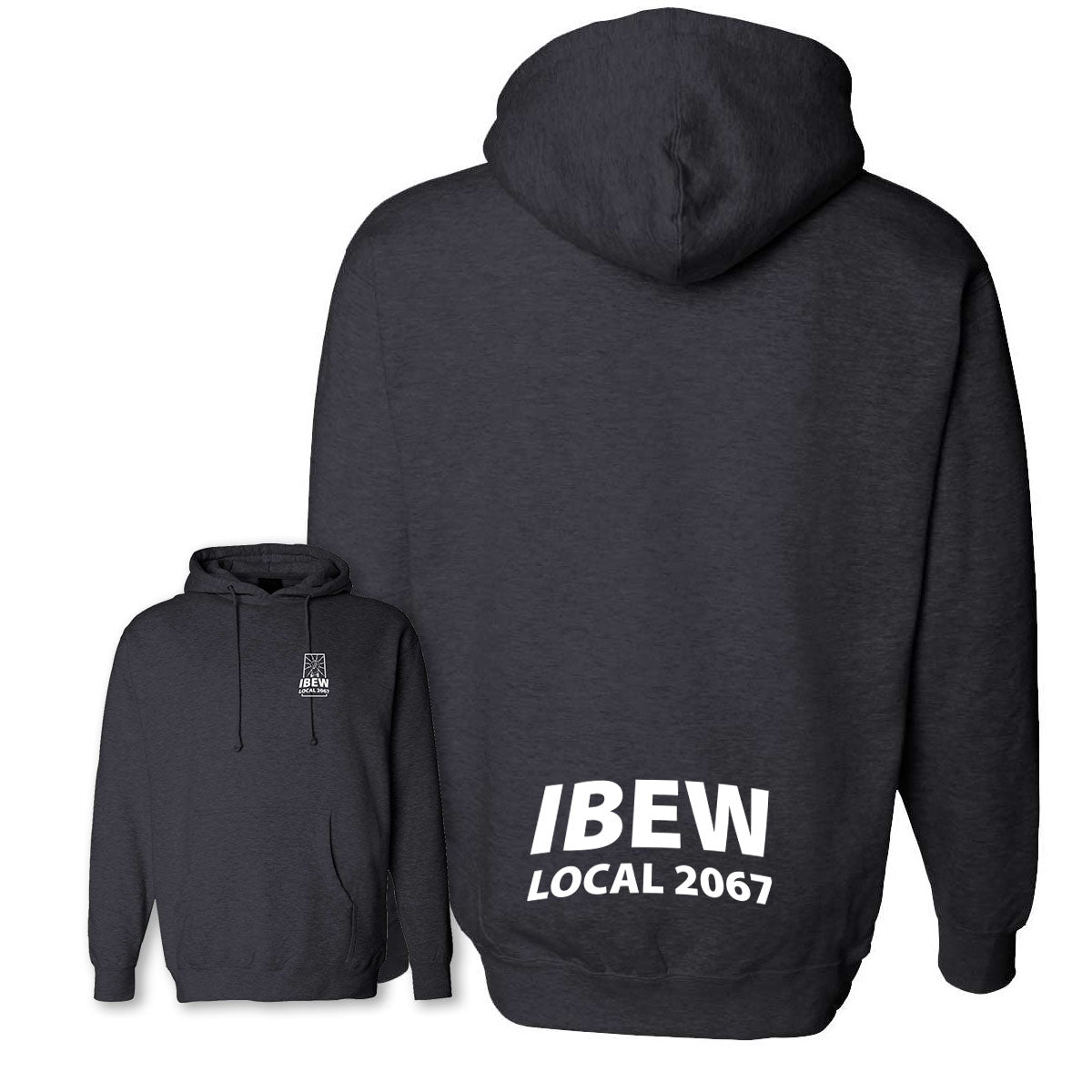 Personalized Heavyweight IBEW Local 2067 Hoodie Charcoal Heather