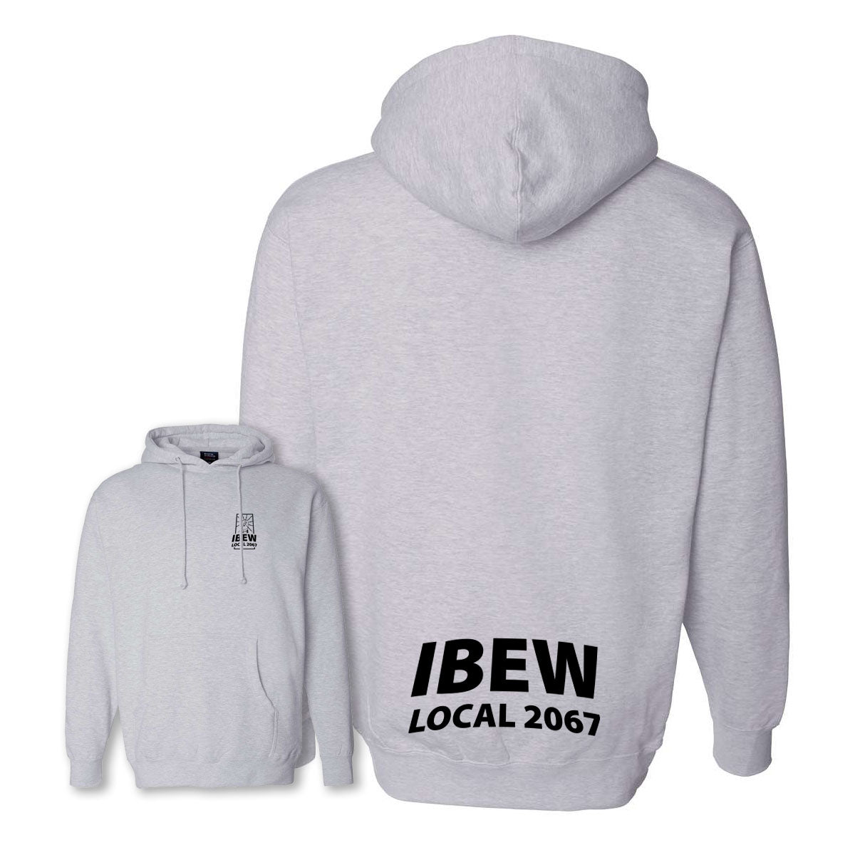 Personalized Heavyweight IBEW Local 2067 Hoodie Grey