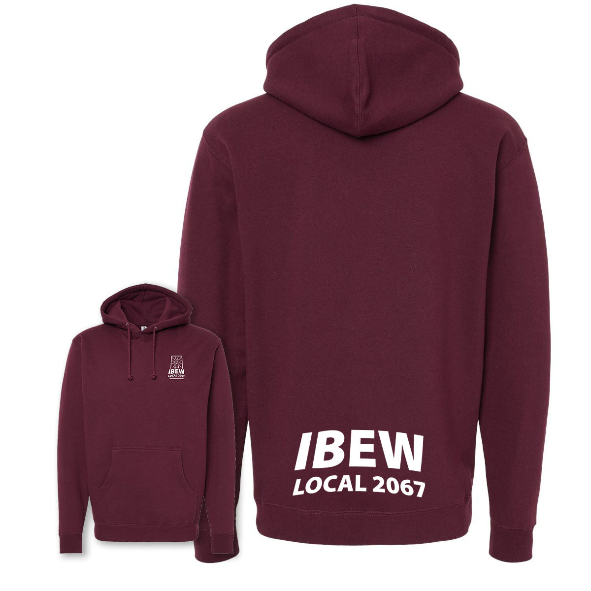 Personalized Heavyweight IBEW Local 2067 Hoodie Maroon