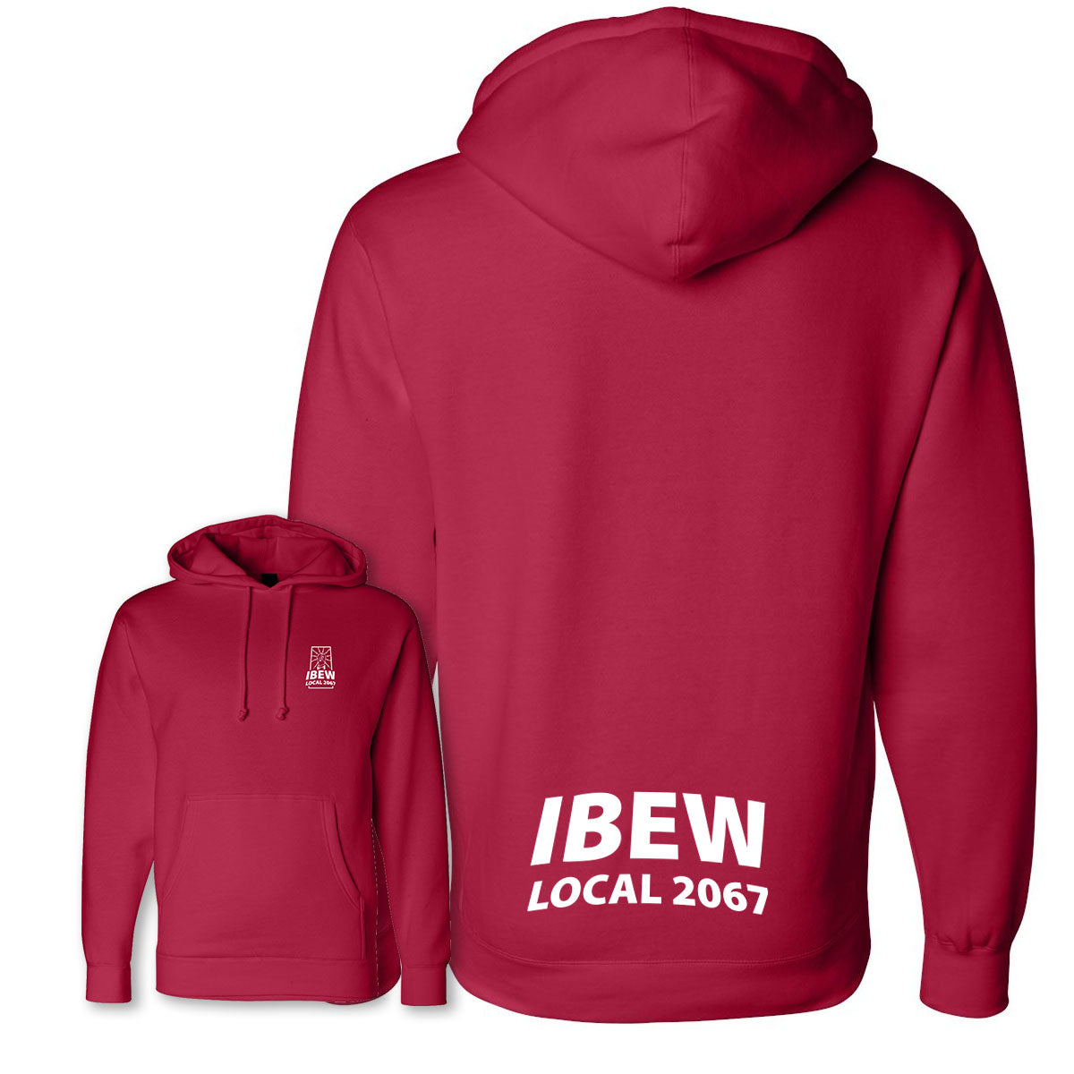 Personalized Heavyweight IBEW Local 2067 Hoodie Red