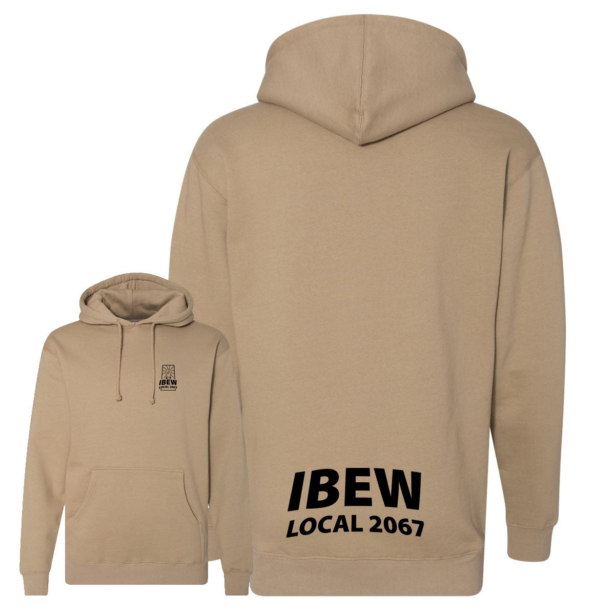 Personalized Heavyweight IBEW Local 2067 Hoodie Sandstone