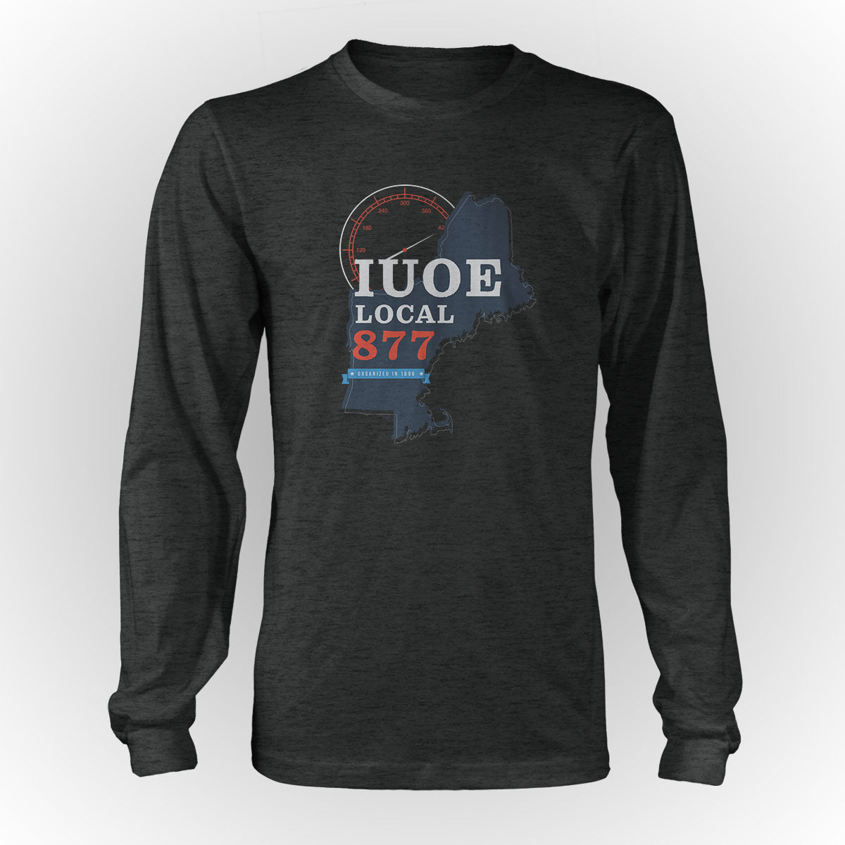 State Shape IUOE 877 Apparel - Charcoal Heather