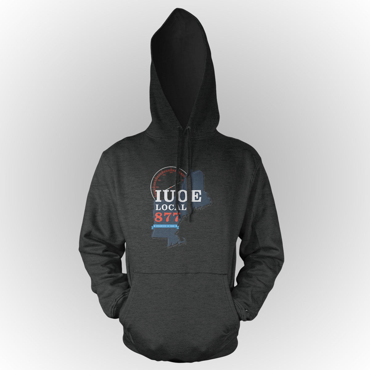 State Shape IUOE 877 Apparel - Charcoal Heather