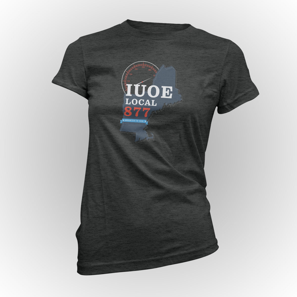 State Shape IUOE 877 Apparel - Charcoal Heather