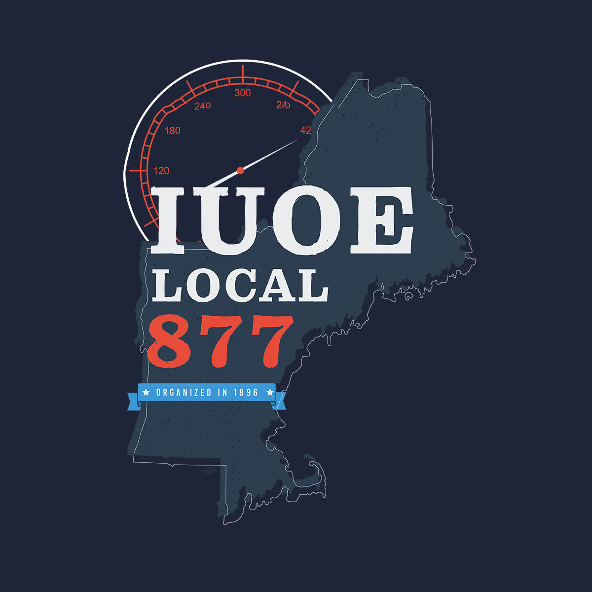 State Shape IUOE 877 Apparel - Navy