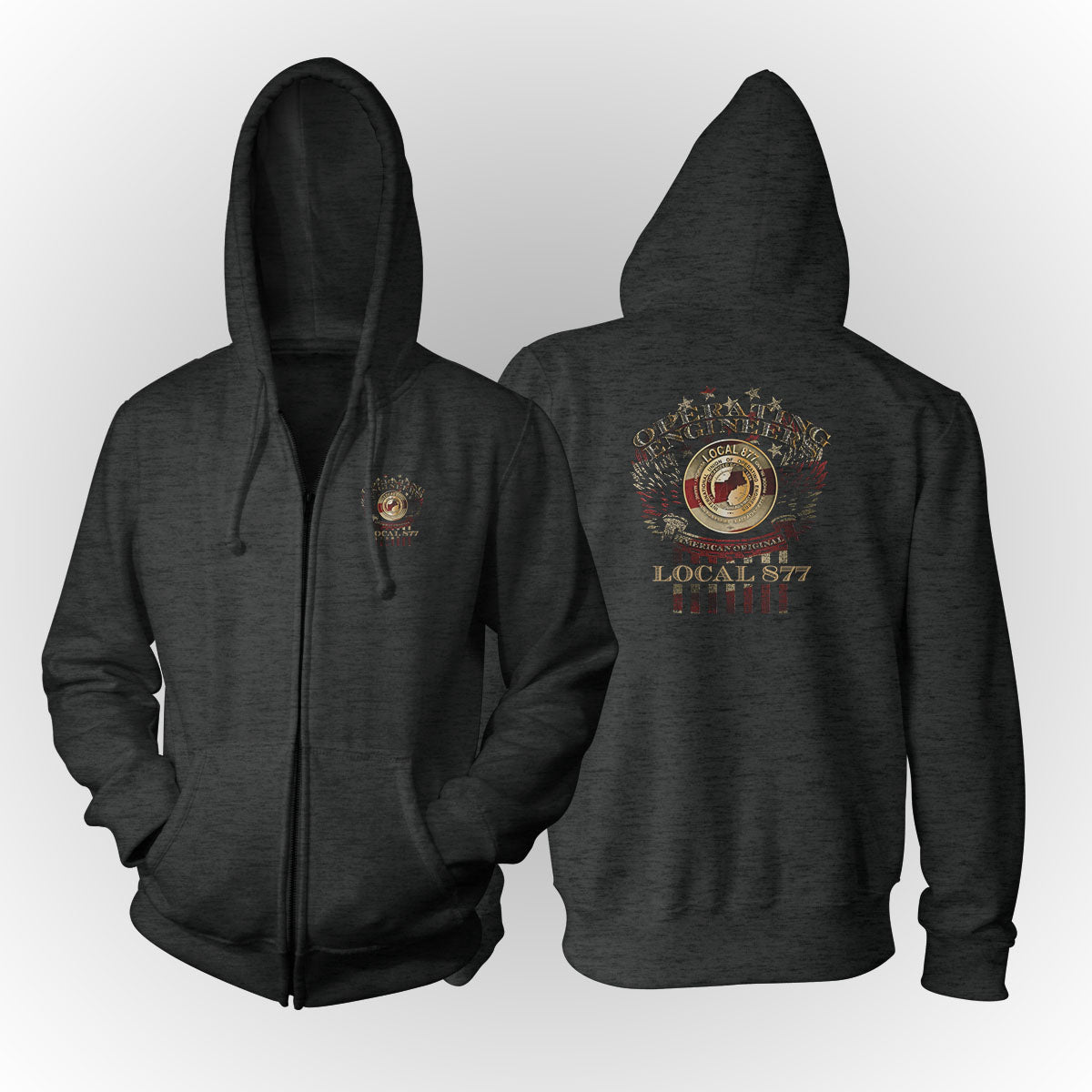 Winged Eagle IUOE 877 Apparel - Charcoal Heather