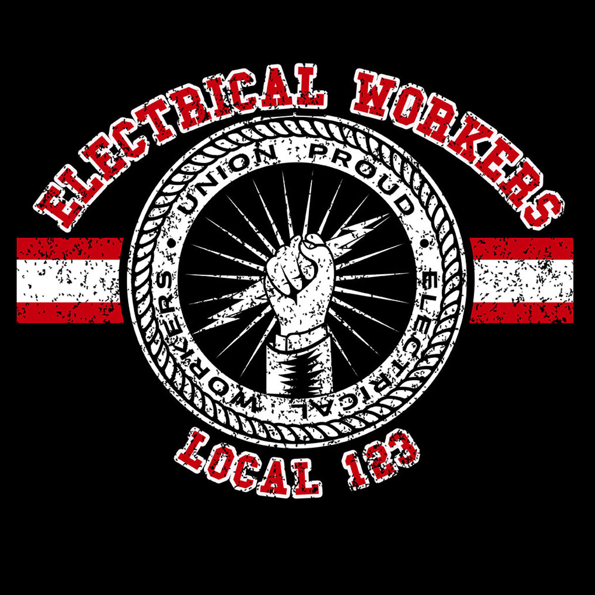 Electrical Workers Red White Decal